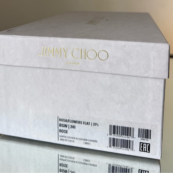 New JIMMY CHOO Rosa Flowers Leather Ballerina Pumps In Rose $925 - Picture 12 of 12